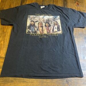 VTG Hanes Heavyweight The Original Founding Fathers Native American T-Shirt XL